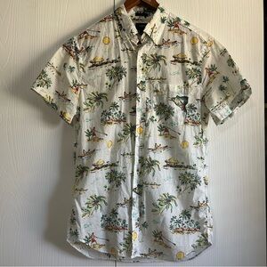 J. Crew White Tropical Print Casual Shirt